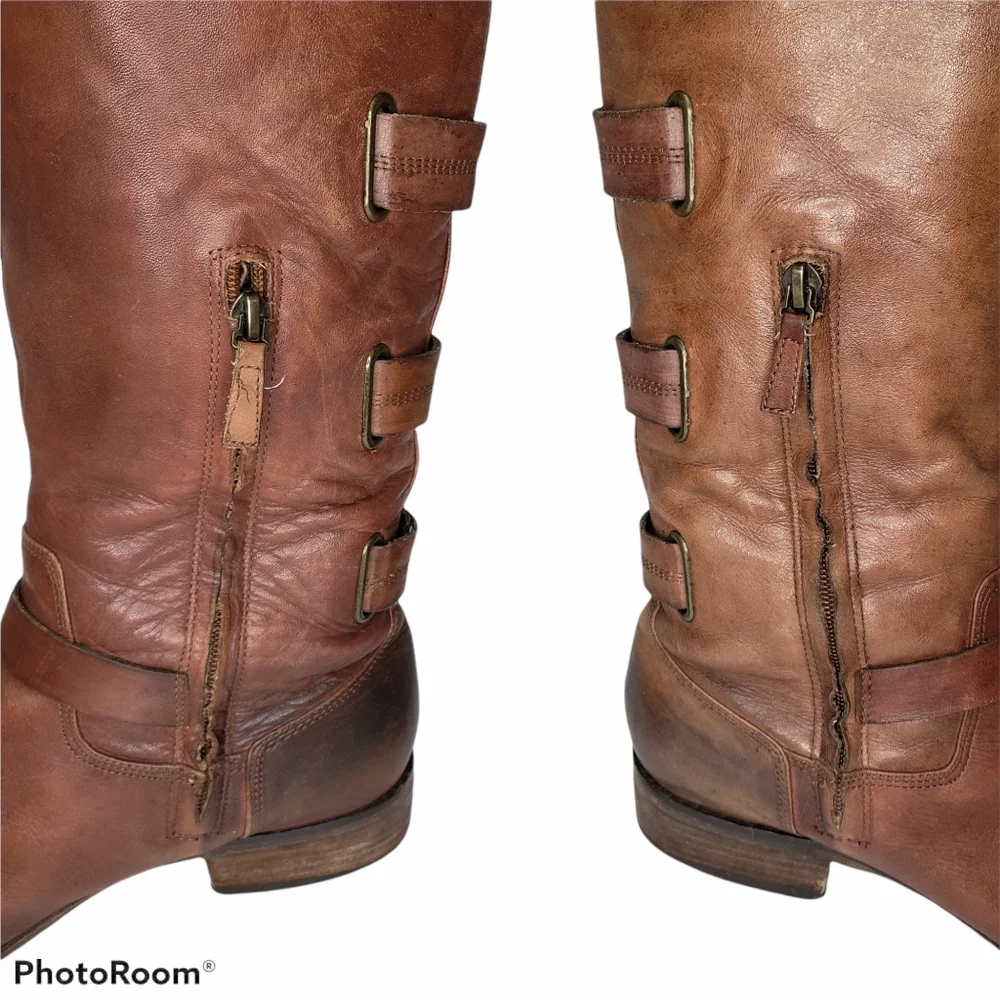 Arturo Chiang Burnished Leather Boots Size 9.5